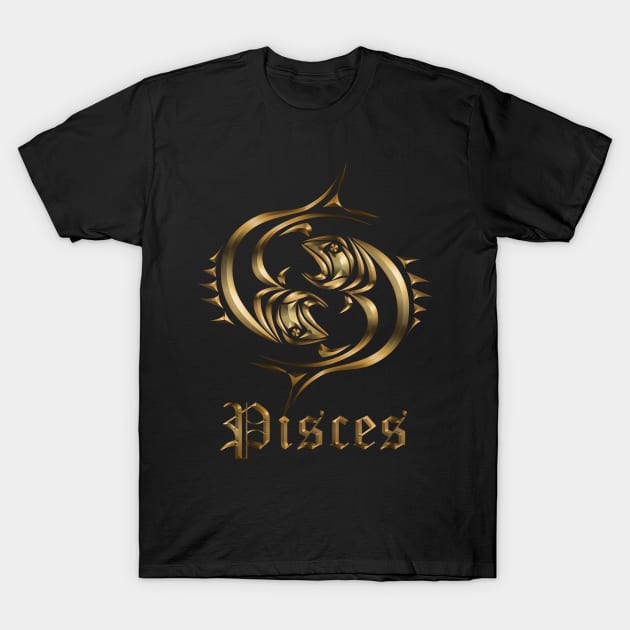 pisces zodiac gold edition T-Shirt by INDONESIA68